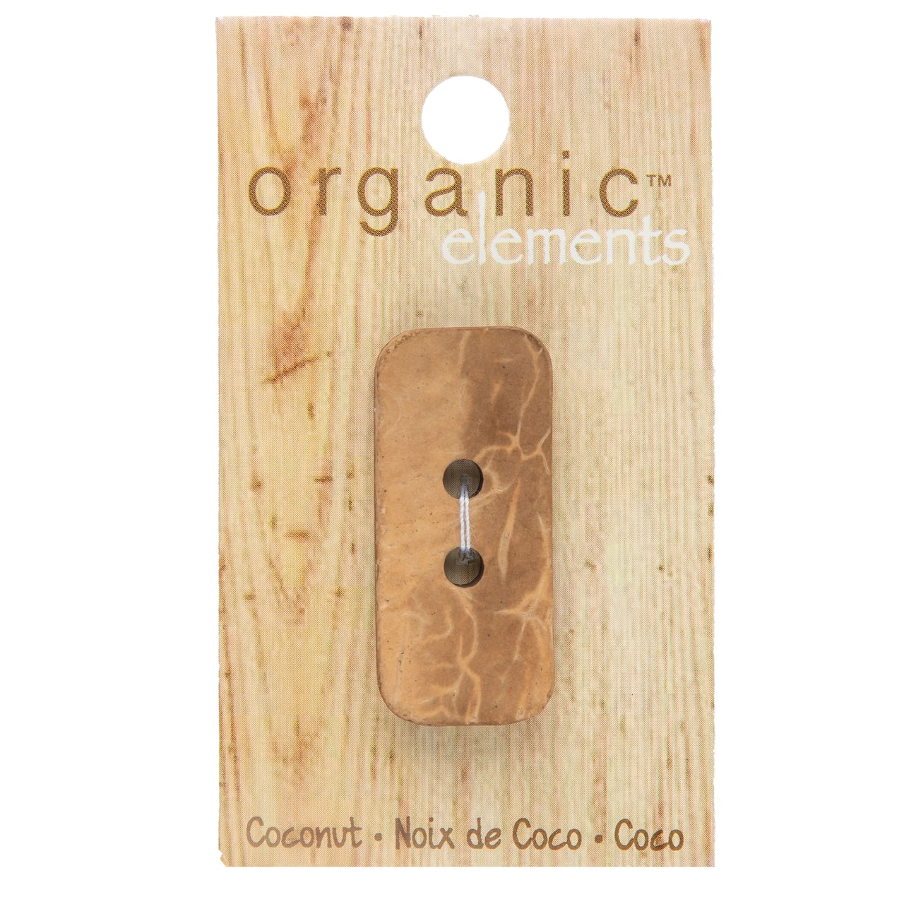 Organic Elements 1 1/2" Rectangular Coconut Button